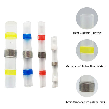 Solder Connector Set,50 Pieces Shrink Connector for Waterproof Cable Connections,Cable Connector Set, insulated wire Connector