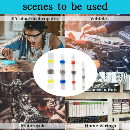 Solder Connector Set,100 Pieces Shrink Connector for Waterproof Cable Connections,Cable Connector Set, insulated wire Connector