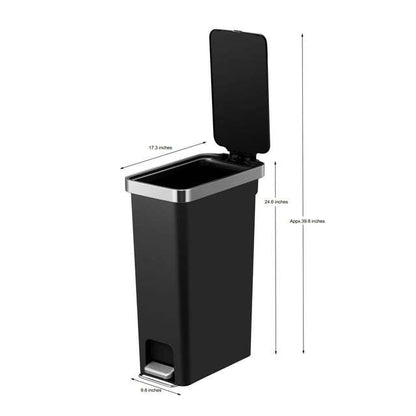 10.5G SLIM TRASH CAN- BLACK