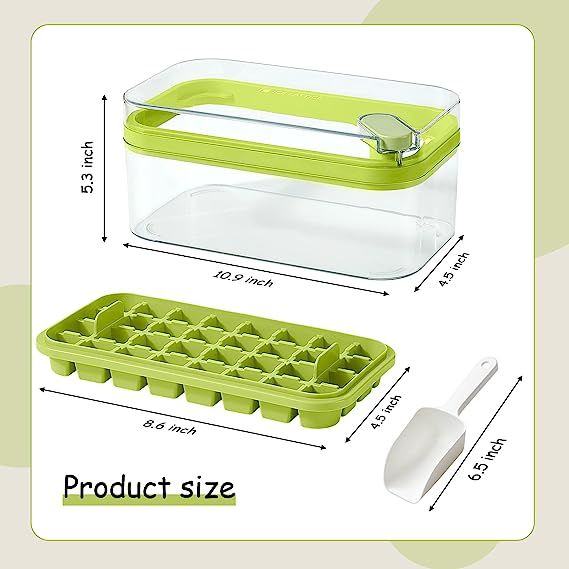 One-button Press Type Ice Mold Box Plastics Ice Cube Maker Ice Tray Mold With Storage Box With Lid Bar Kitchen Accessories