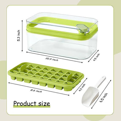 One-button Press Type Ice Mold Box Plastics Ice Cube Maker Ice Tray Mold With Storage Box With Lid Bar Kitchen Accessories