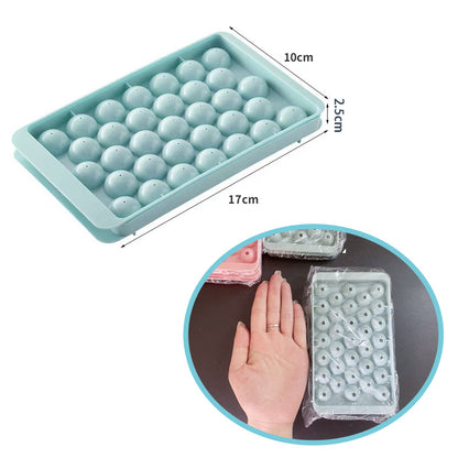 66/33 Ice Ball Mold Hockey Frozen Mini Ball Maker Mold Round Ice Cube Mold with Lid Ice Tray Box Whiskey Cocktail Kitchen Tools