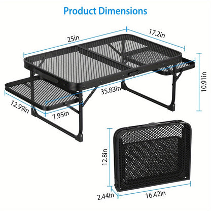 Outdoor Folding Picnic Table Grill Camping Table, 4-6 Person Portable Roll up Aluminum Table, Quick Setup in 1-5 Minutes, for Picnic, Garden, Patio, Dining, BBQ, Party, B