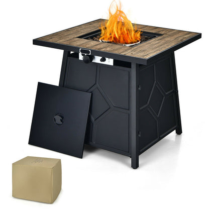 40,000 BTU 28 Inches Propane Gas Fire Pit Table With Cover