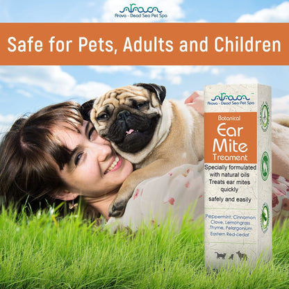 Natural Ear Mite Treatment for Dogs Cats Pet Ear Mites Infection Cleaner Treat Inaccessible Areas Prevent Infections NOT for Cats Under 13 LBS and Puppies Under 9 Months