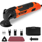 VEVOR Multitool Oscillating Tool Corded 2.5 Amp, Oscillating Saw Tool with LED Light, 6 Variable Speeds, 3.1° Oscillating Angle, 11000-22000 OPM, 16PCS Saw Accessories & BMC Case