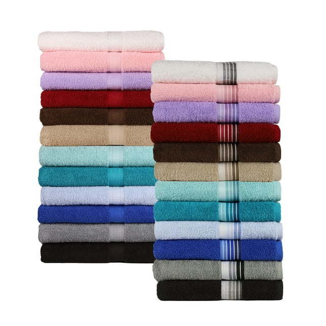 Basic Solid 18-Piece Bath Towel Set Collection