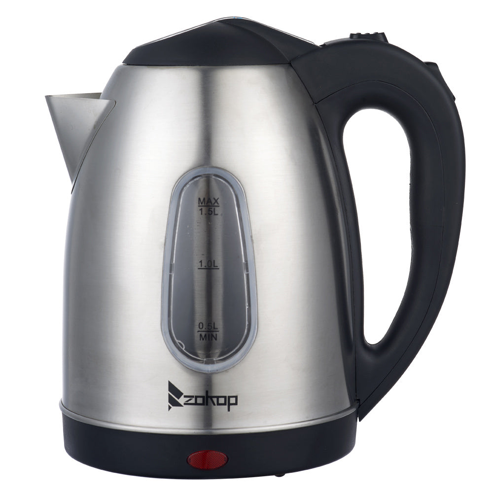 US Standard ZOKOP HD-1802S 120V 1200W 1.5L Stainless Steel Electric Kettle with Water Window