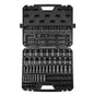 VEVOR 3/8" Drive Impact Socket Set, SAE 1/4"-3/4" and Metric 6-19mm 90 Piece Socket Set, 6 Point Cr-Mo Alloy Steel for Auto Repair, Includes Extension Bars Universal Joint Adapter Lock Storage Case