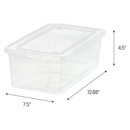 5 Qt. (1.25 gal.) Small Stackable Plastic Closet Storage Box, Clear, Set of 20