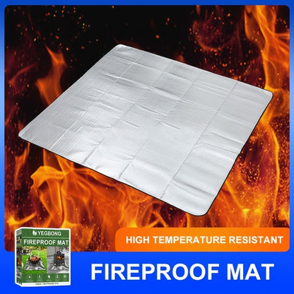 1pc Outdoor Camping Fireproof Mat; Silver Barbecue Stove Mat; High Temperature Resistant Fiberglass Protective Picnic Mat; For Grass Cement Wooden Board Tiles