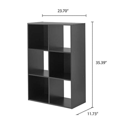 6-Cube Storage Organizer 3-Tier Bookcase Display Shelf for Home Office