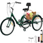 VEVOR Tricycle Adult 24'' Wheels Adult Tricycle 7-Speed 3 Wheel Bikes For Adults Three Wheel Bike For Adults Adult Trike Adult Folding Tricycle Foldable Adult Tricycle 3 Wheel Bike Trike For Adults