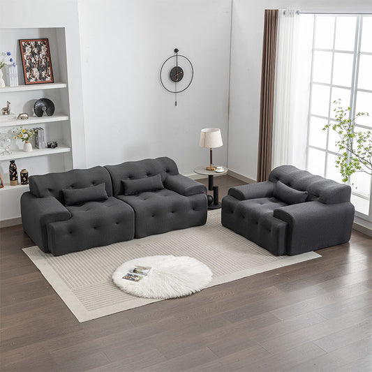 Oversized Couch Modern Living Room Sofa with 26.77 Inch Deep Seat, Extra Large Couches with 2 Pillows Comfy Fabric Tufted Loveseat Sofas 90 Inch Wide, Aesthetic Furniture