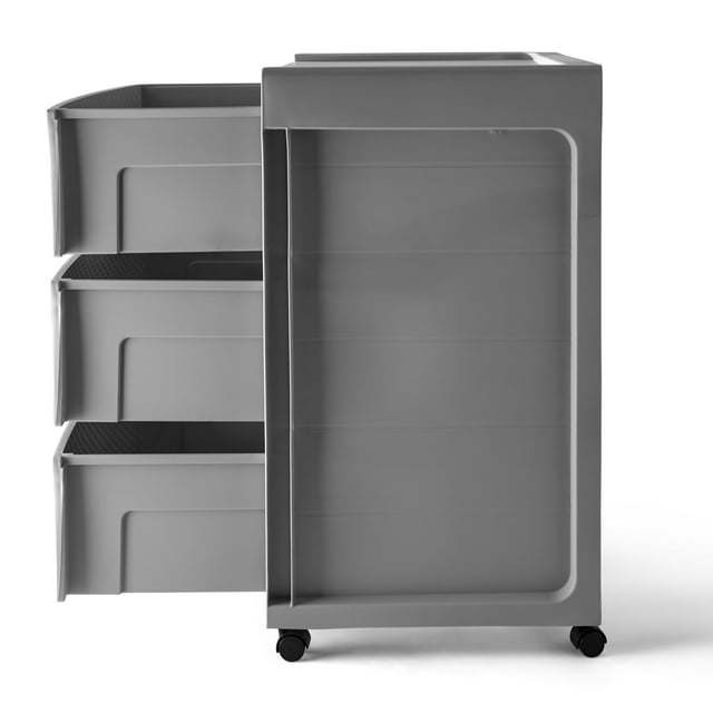 3 Drawer Wide Diamond Plastic Storage Cart