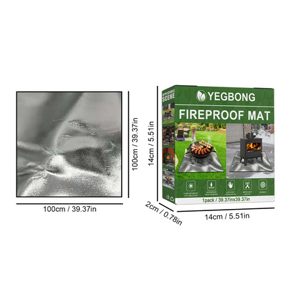 1pc Outdoor Camping Fireproof Mat; Silver Barbecue Stove Mat; High Temperature Resistant Fiberglass Protective Picnic Mat; For Grass Cement Wooden Board Tiles