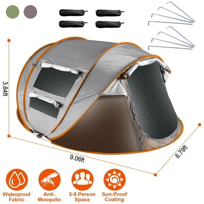 Pop Up Tent Automatic Setup Camping Tent Waterproof Instant Setup Tent with 4 Mosquito Net Windows Carrying Bag for Hiking Climbing Adventure Fishing