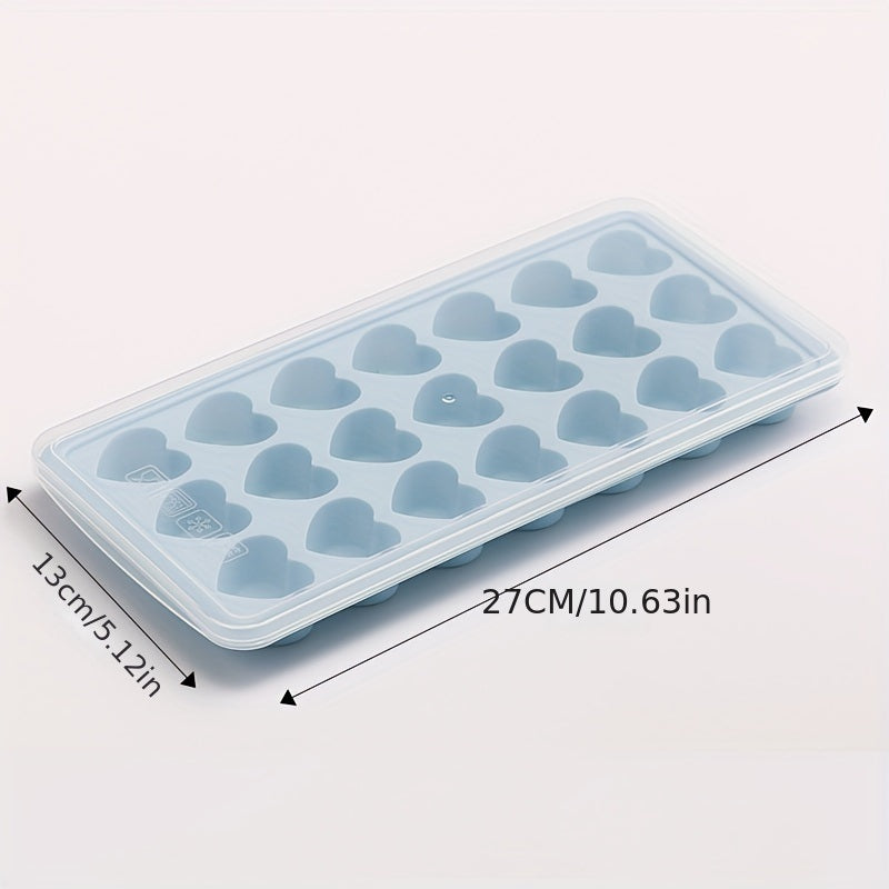 1pc Silicone Heart-shaped Ice Tray Ice Cube Mold Homemade Ice Cube Box Refrigerator Ice Maker