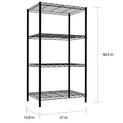 Basics 4-Shelf Narrow Adjustable, Heavy Duty Storage Shelving Unit (250 lbs loading capacity per shelf), Steel Organizer Wire Rack