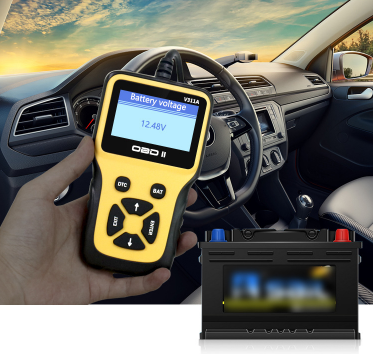 OBD 2 scanner;  vehicle fault analyzer diesel vehicle diagnostic tool OBD;  adapter OBD II Diagnostic System Battery voltage detection 12V General battery diagnosis