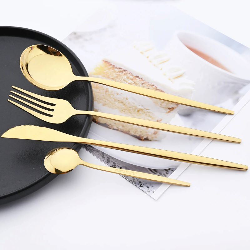 Commercial & Household 24Pcs Dinnerware Set Stainless Steel Flatware Tableware