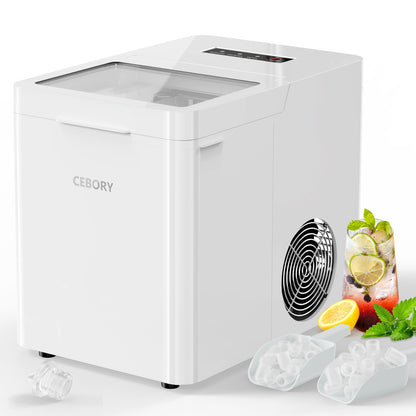 Countertop Ice Maker, 9Pcs/6Mins, 36Lbs/24Hrs, Self-Cleaning Ice Machine with 2 Ice Scoop and Basket, One-Click Operation 2 Sizes of Bullet Ice, Portable Ice Maker for Home/Kitchen/Office/Bar