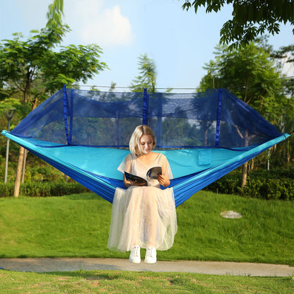 600lbs Load 2 Persons Hammock with Mosquito Net Outdoor Hiking Camping Hommock Portable Nylon Swing Hanging Bed