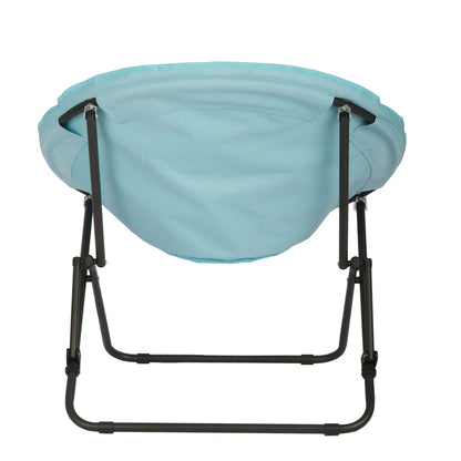 Velvet Seashell Saucer Folding Chair for Kids and Teens, Teal