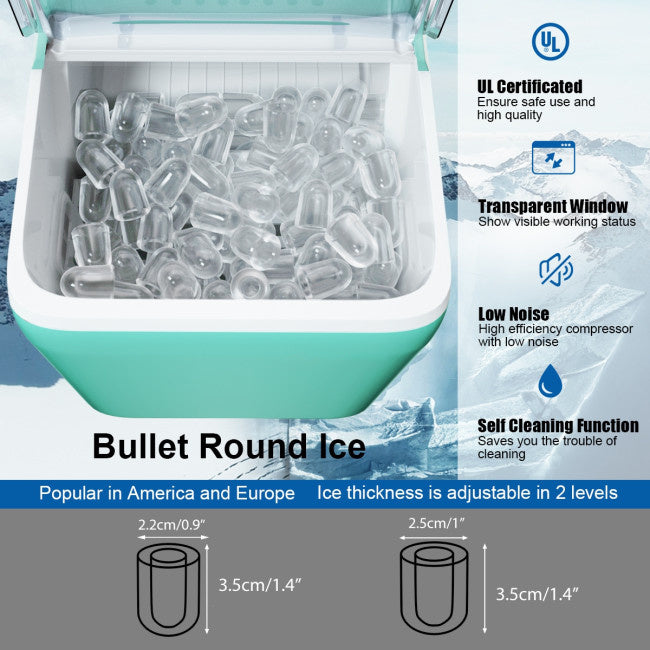 44 lbs Portable Countertop Ice Maker Machine with Scoop