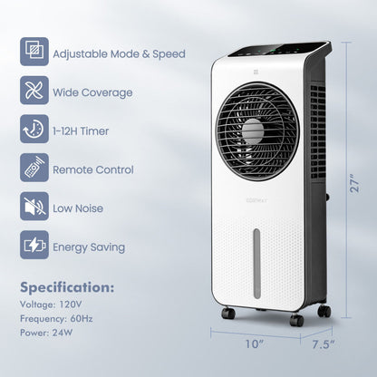 3-in-1 Evaporative Air Cooler with 12H Timer Remote