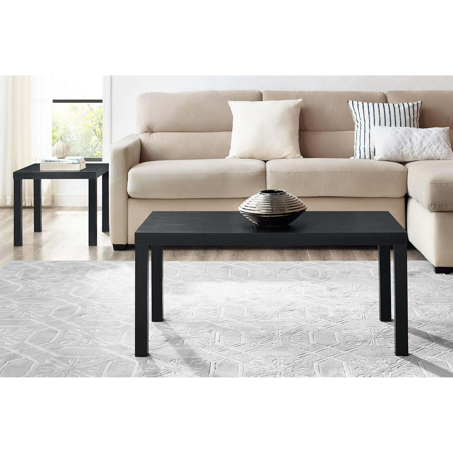 Parsons Coffee Table, Black Oak