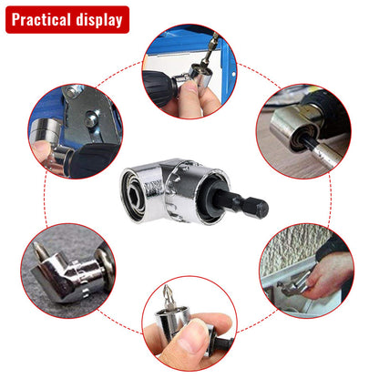 105 Degree Right Angle Drill Attachment and Flexible Angle Extension Bit Kit for Drill or Screwdriver 1/4&quot; Socket Adapter Tools