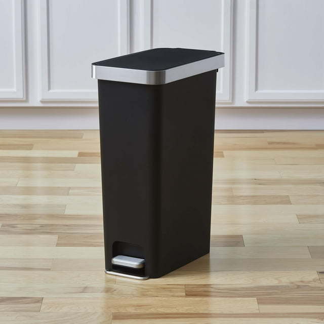 10.5G SLIM TRASH CAN- BLACK