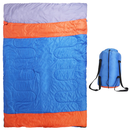 3 People Sleeping Bag for Adult Kids Lightweight Water Resistant Camping Cotton Liner Cold Warm Weather Indoor Outdoor Use 3 Season with Sack for Spring Summer Autumn