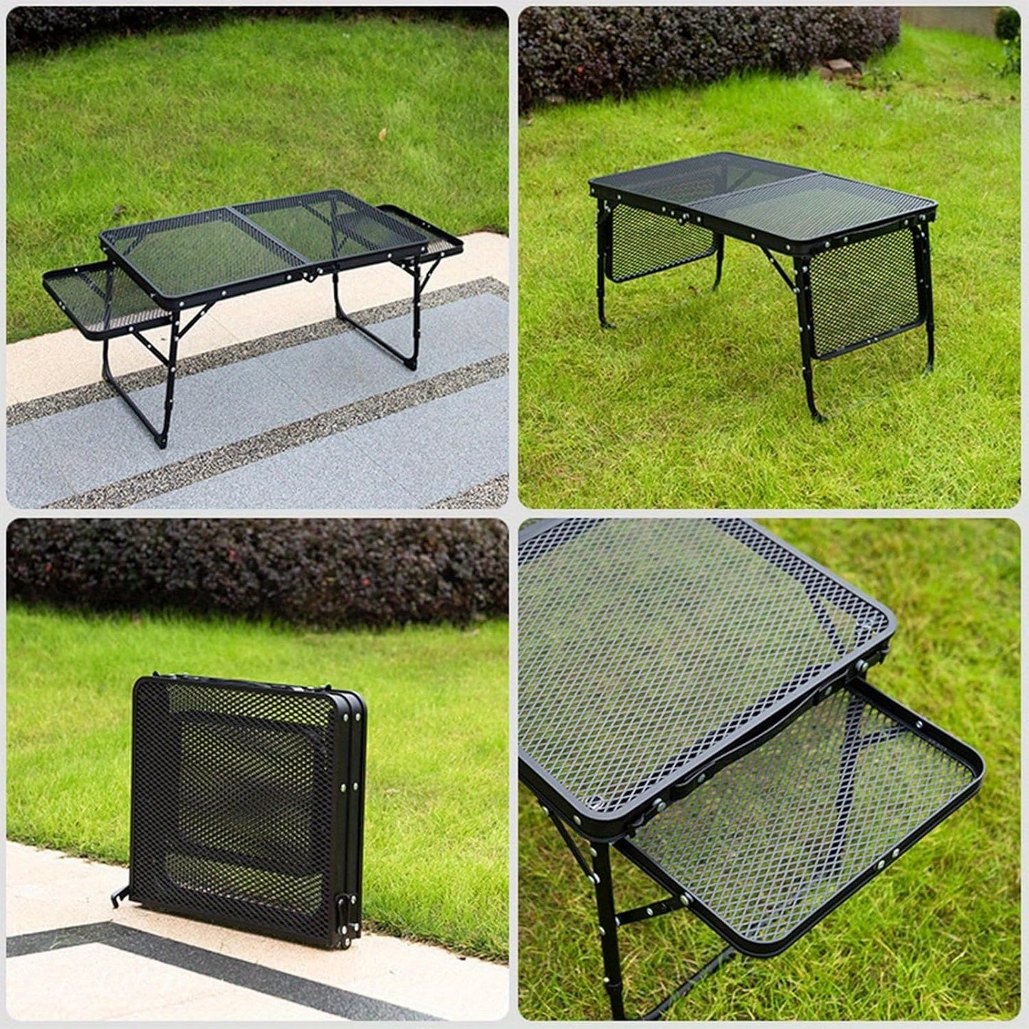 Outdoor Folding Picnic Table Grill Camping Table, 4-6 Person Portable Roll up Aluminum Table, Quick Setup in 1-5 Minutes, for Picnic, Garden, Patio, Dining, BBQ, Party, B