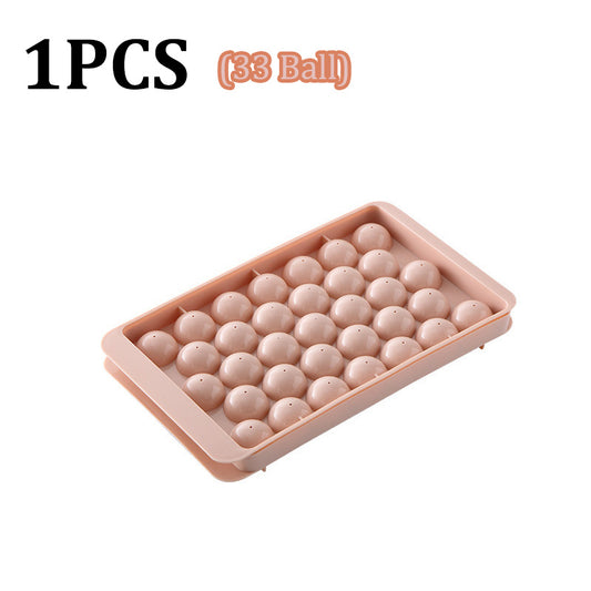 66/33 Ice Ball Mold Hockey Frozen Mini Ball Maker Mold Round Ice Cube Mold with Lid Ice Tray Box Whiskey Cocktail Kitchen Tools