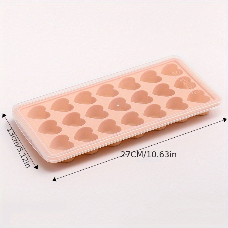 1pc Silicone Heart-shaped Ice Tray Ice Cube Mold Homemade Ice Cube Box Refrigerator Ice Maker