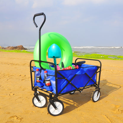 Outdoor Folding Wagon Garden ; Large Capacity Folding Wagon Garden Shopping Beach Cart ; Heavy Duty Foldable Cart; for Outdoor Activities; Beaches; Parks; Camping