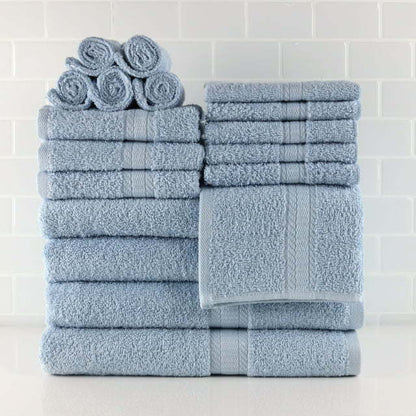 Basic Solid 18-Piece Bath Towel Set Collection