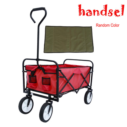 Outdoor Folding Wagon Garden ; Large Capacity Folding Wagon Garden Shopping Beach Cart ; Heavy Duty Foldable Cart; for Outdoor Activities; Beaches; Parks; Camping