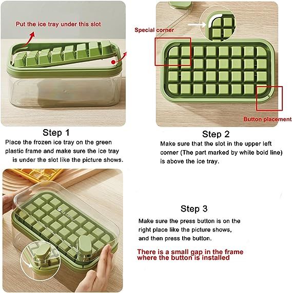 One-button Press Type Ice Mold Box Plastics Ice Cube Maker Ice Tray Mold With Storage Box With Lid Bar Kitchen Accessories