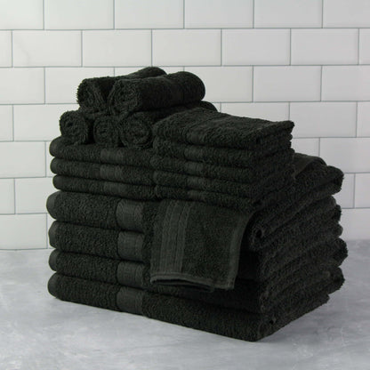 Basic Solid 18-Piece Bath Towel Set Collection