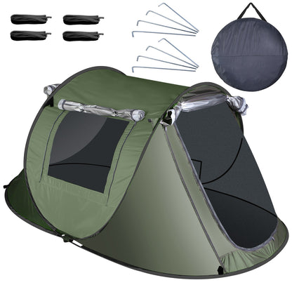 Pop Up Tent Automatic Setup Camping Tent Waterproof Instant Setup Tent with 4 Mosquito Net Windows Carrying Bag for Hiking Climbing Adventure Fishing