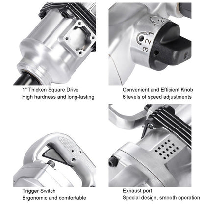 Heavy Duty 1 Inch Air Impact Wrench Gun with Case