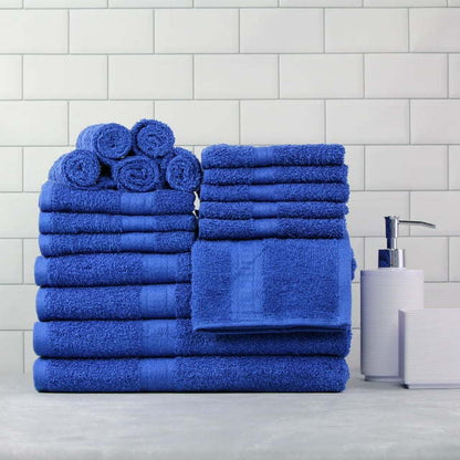 Basic Solid 18-Piece Bath Towel Set Collection