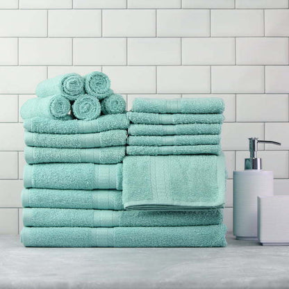 Basic Solid 18-Piece Bath Towel Set Collection