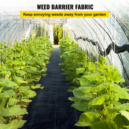 VEVOR 2*3FT300FT Premium Weed Barrier Fabric Heavy Duty 2.4OZ, Woven Weed Control Fabric, High Permeability Good for Flower Bed, Geotextile Fabric for Underlayment, Polyethylene Ground Cover