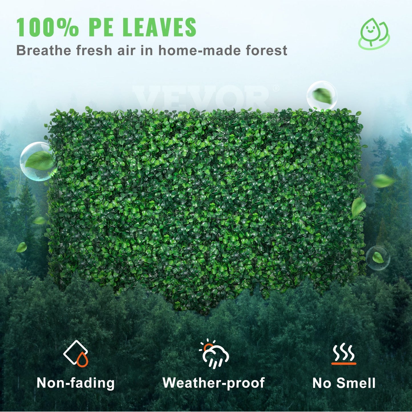 VEVOR 12PCS 24"x16" Grass Wall Panels for 32 SQ Feet, Boxwood Hedge Wall Panels, Artificial Grass Backdrop Wall 1.6", Privacy Hedge Screen UV Protected for Outdoor Indoor Garden Fence Backyard