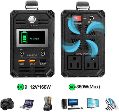 300W Solar Generator, FlashFish 60000mAh Portable Power Station Camping Potable Generator, CPAP Battery Recharged by Solar Panel/Wall Outlet/Car, 110V AC Out/DC 12V /QC USB Ports for CPAP Camp Travel