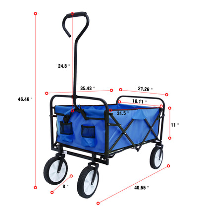 Outdoor Folding Wagon Garden ; Large Capacity Folding Wagon Garden Shopping Beach Cart ; Heavy Duty Foldable Cart; for Outdoor Activities; Beaches; Parks; Camping